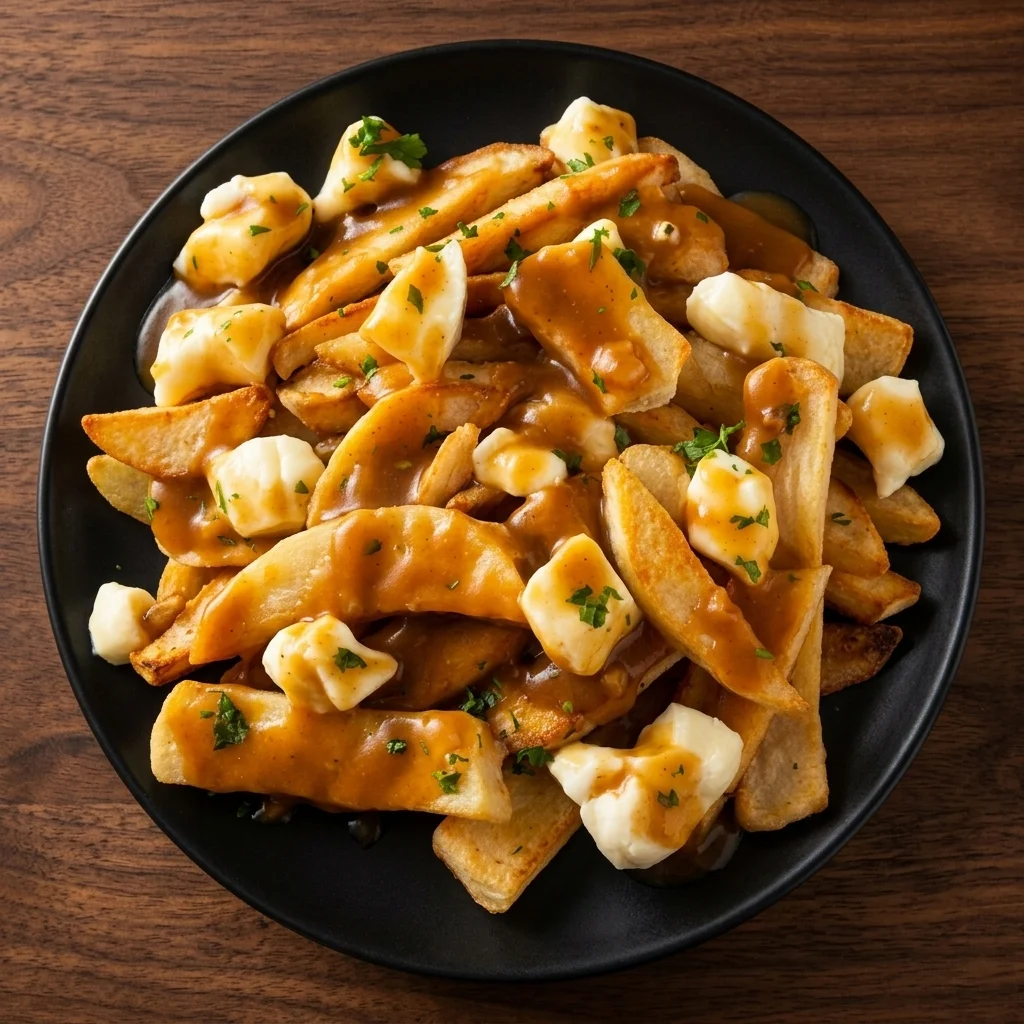 Donair poutine with crispy fries, cheese curds, gravy and donair meat at Dream Donair and Pizza in Argyll, Edmonton