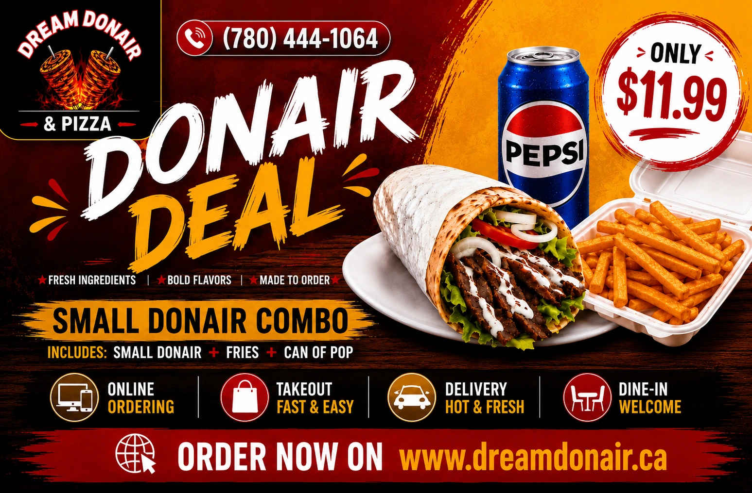 Dream Donair and Pizza special offer in Argyll, Edmonton